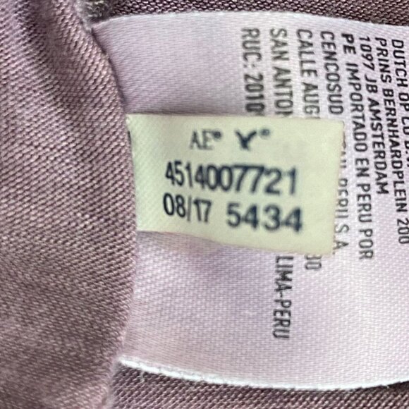 AEO American Eagle Womens size Small Off Shoulder 3/4 Sleeve Knit Top Lavender - Picture 9 of 9